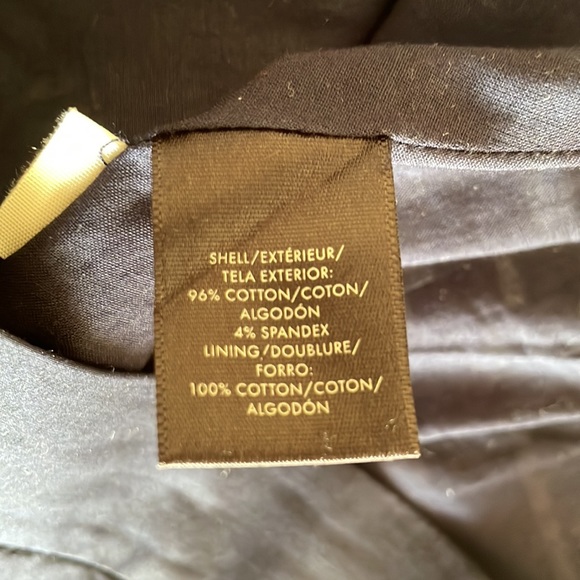 Ann Taylor Navy & White Striped Cotton Pleated Midi Skirt - Picture 4 of 5